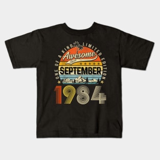 Awesome Since September 1984 Vintage 39th Birthday Kids T-Shirt